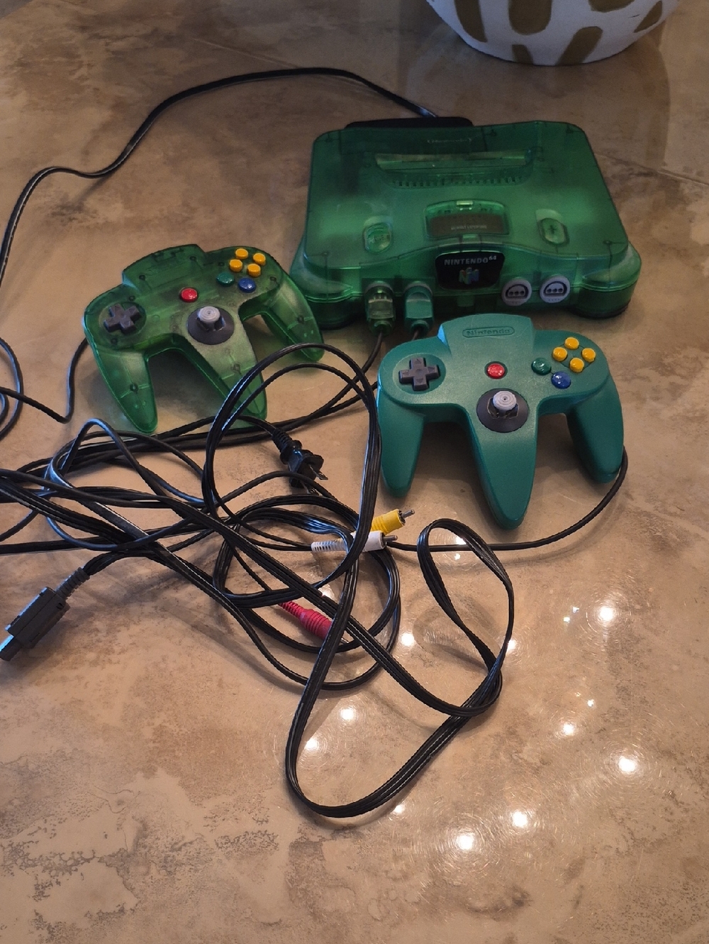Nintendo Translucent Green Nintendo 64 Control Deck with Two Green Controllers